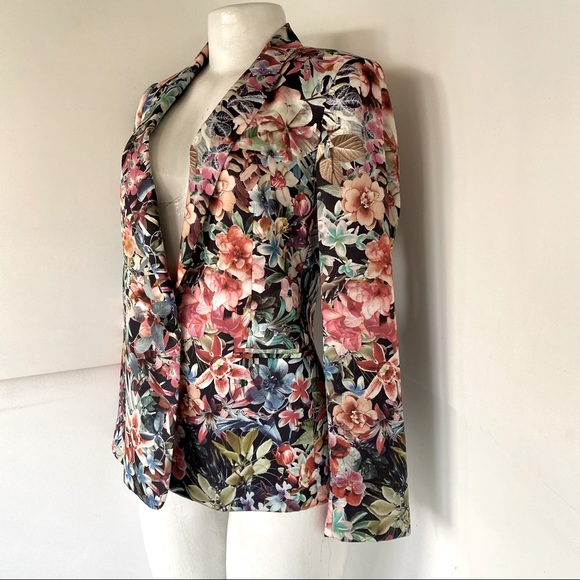 Zara Basic Multi color bouquet floral Blazer - M - Picture 2 of 6